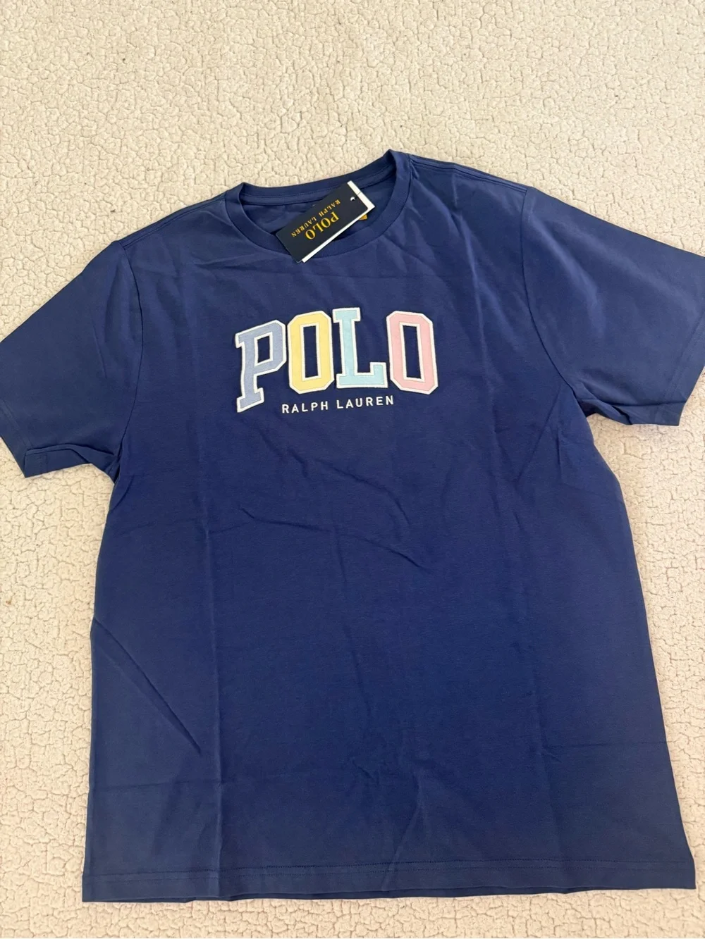 New boys Sz XL 18-20 Polo Ralph Lauren Navy Short Sleeve Shirt